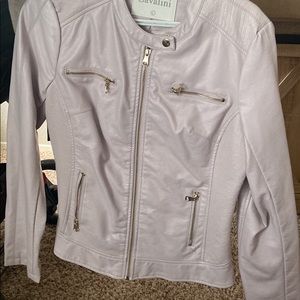 Light purple faux leather jacket